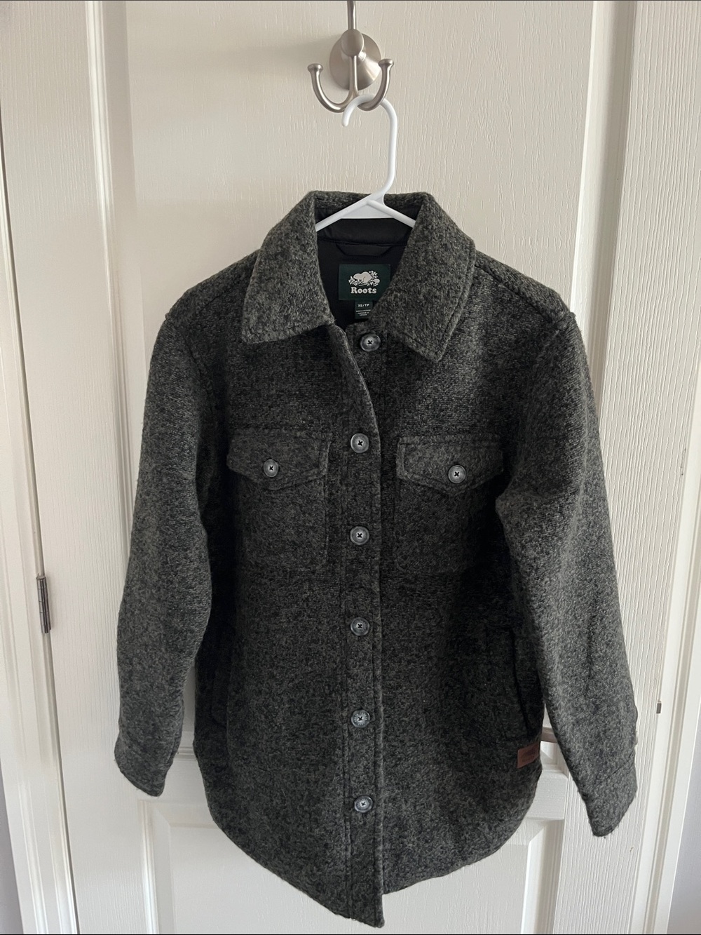 Roots hunter green Wool Button-Front Shacket. NEVER WORN!